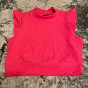 Cropped Ruffle Sleeve Tank